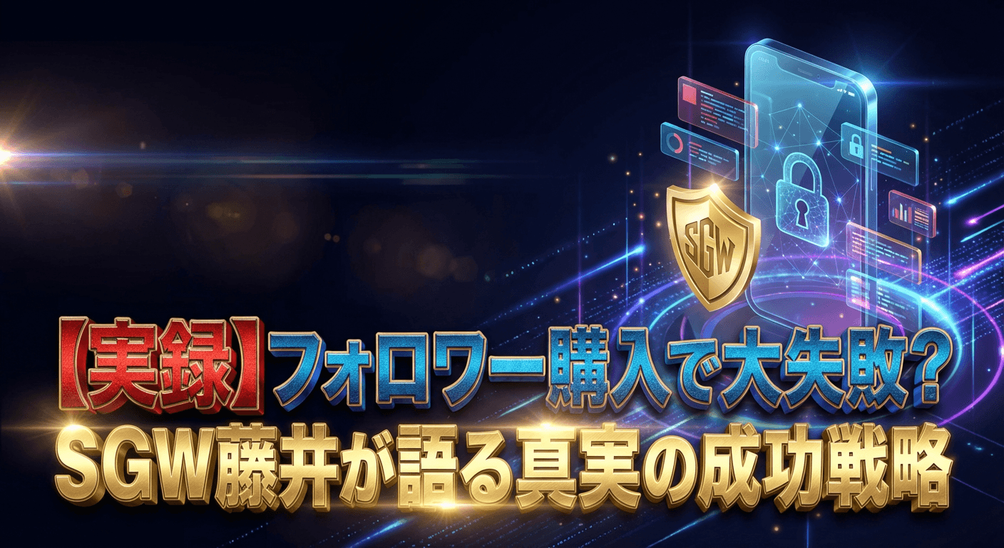 【実録】フォロワー購入で大失敗?SGW藤井が語る真実の成功戦略