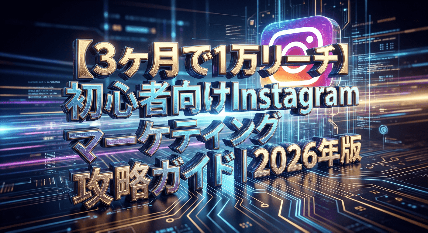 【3ヶ月で1万リーチ】初心者向けInstagramマーケティング攻略ガイド|2026年版