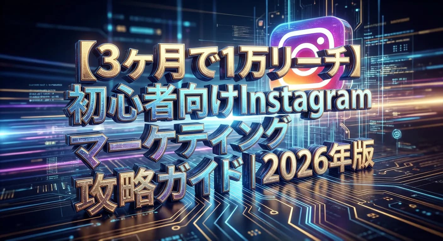 【3ヶ月で1万リーチ】初心者向けInstagramマーケティング攻略ガイド|2026年版