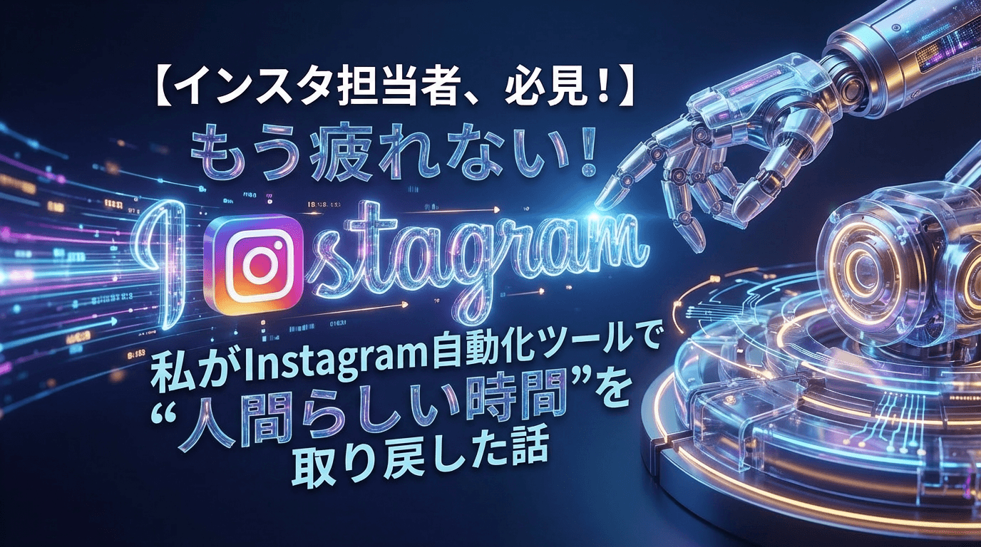 【インスタ担当者、必見!】もう疲れない!私がInstagram自動化ツールで“人間らしい時間”を取り戻した話