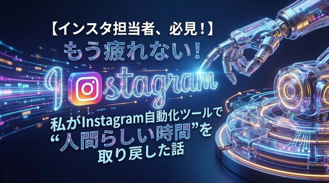 【インスタ担当者、必見!】もう疲れない!私がInstagram自動化ツールで“人間らしい時間”を取り戻した話